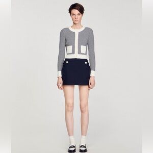 NWT Sandro Penny Striped Tank and Cardigan Set